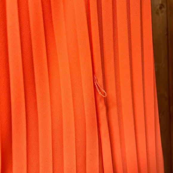 NWT Banana Republic 4 Colorful Orange Sleeveless Pleated Summer Dress Party - Picture 6 of 10